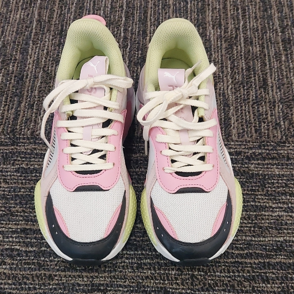 Puma Pink and White Retro Sneakers